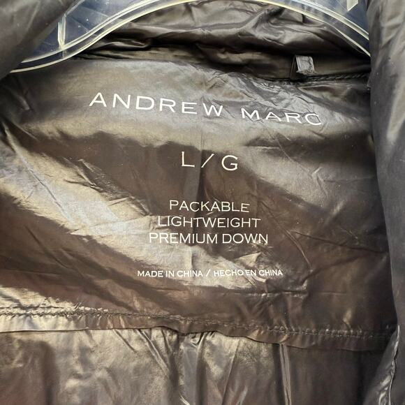 Andrew Marc Puffer Coat Women's L Black 650 Fill Power Down Classic Winter Gear - Picture 11 of 16